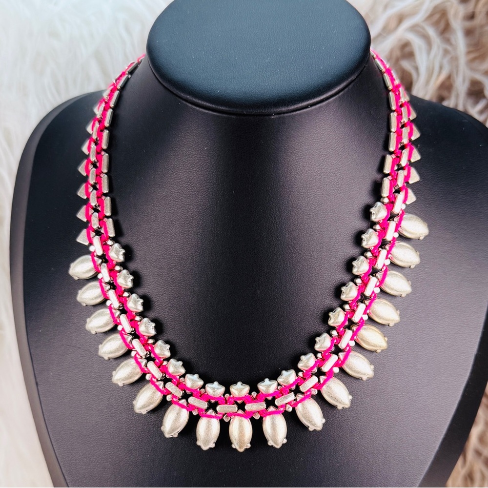 Silvertone Multicolor Pink Reversible Necklace - image 5